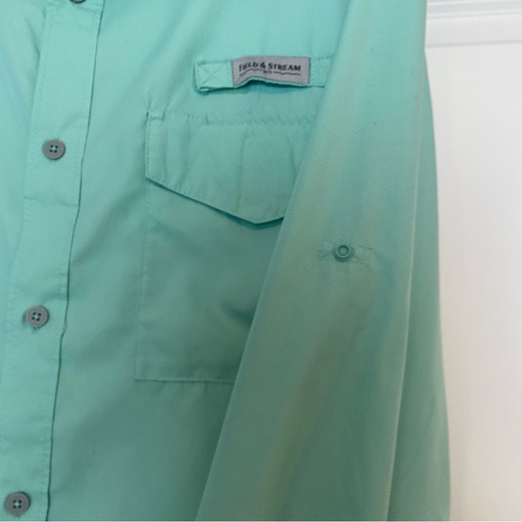Field & Stream Men's Latitude Fishing Long Sleeve Shirt Ocean Green  XL - Picture 4 of 6